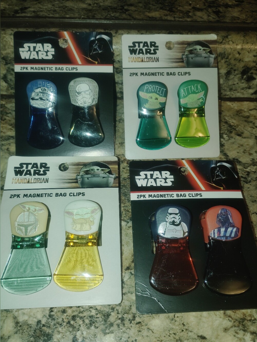 Star Wars Magnetic Bag Clips Set - Blue, Silver, Green, Yellow, Red, Black